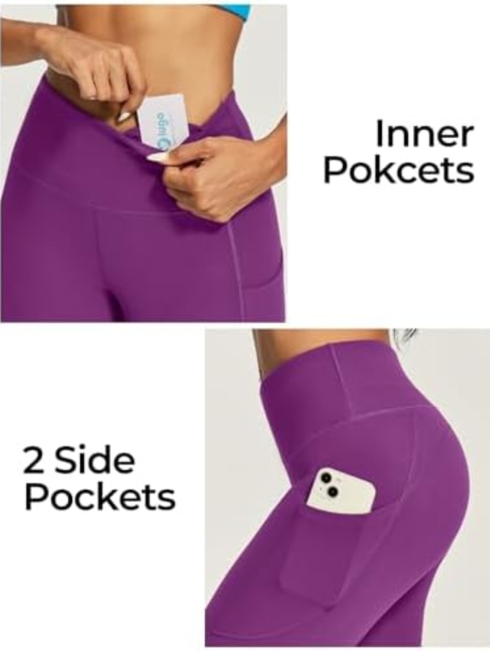 luga Purple Active Capri Leggings - Picture 8 of 9